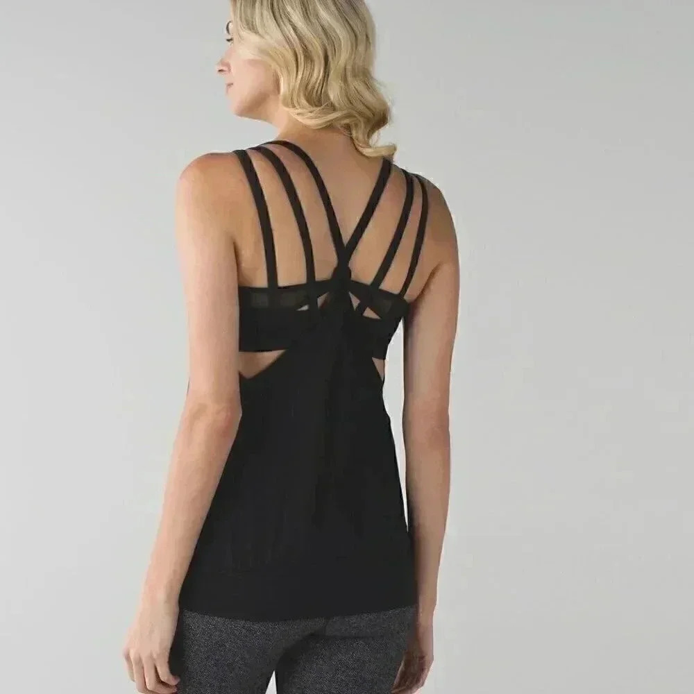 Lululemon black "Nouveau Limits" yoga casual workout bra top  Tank 4